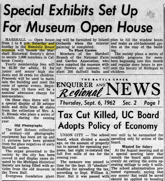 Honolulu House Museum - Sep 1962 Article (newer photo)